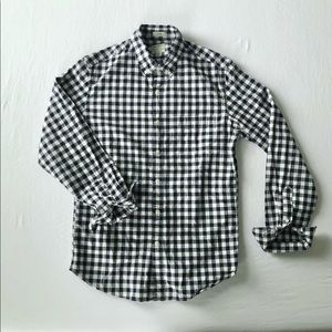 Medium Size Gingham Style Slim Oxford